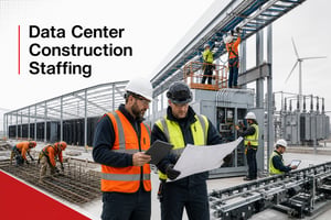 Featured image of a data center construction staffing project with industrial crews and project leadership